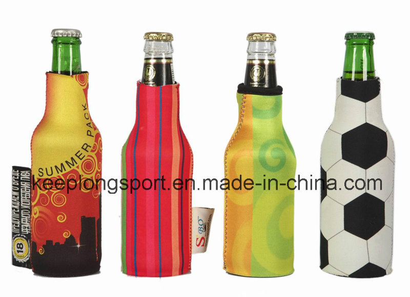 Fashion Heat Transfer Printing Neoprene Bottle Holder, Neoprene Bottle Cooler, Stubby Beer Holder