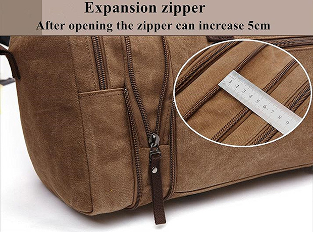 8642 High Quality Cotton Mens Canvas Leather Holdall Travel Duffle Overnight Weekend Satchel Totes Bag