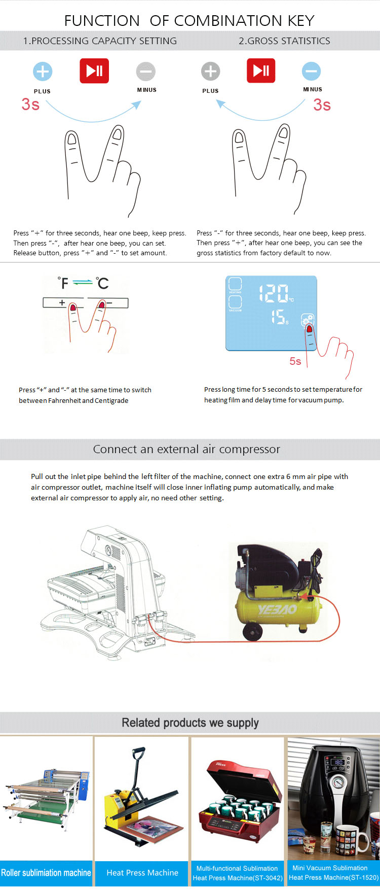 3D Vacuum Multifunctional Pneumatic Sublimation Transfer Printing Machine (ST-420)