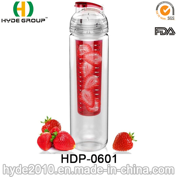 AAA High Quality Fruit Infuser Water Bottle, Customized Plastic BPA Free Fruit Infusion Bottle (HDP-0601)