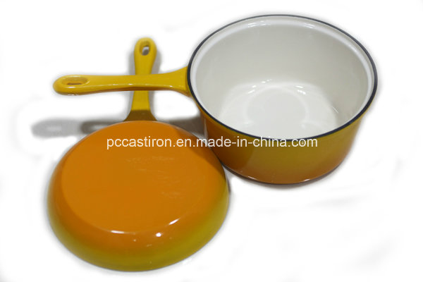 2qt Enamel Cast Iron Caucepan Dia 18cm