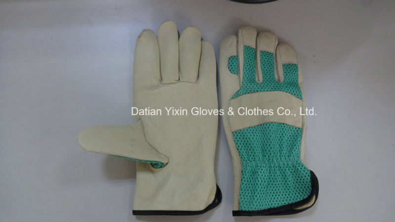 Green Garden Glove-Leather Working Glove-Safety Glove