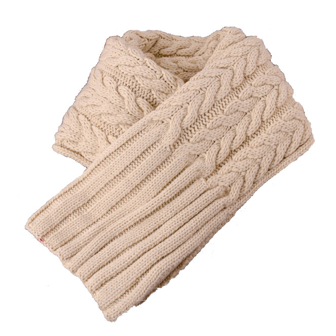 Womens Thick Ribbed Cable Knit Winter Shawl Scarf (SK101)