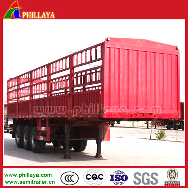 3 Axles High Bed Cargo Semi-Trailer with Stake