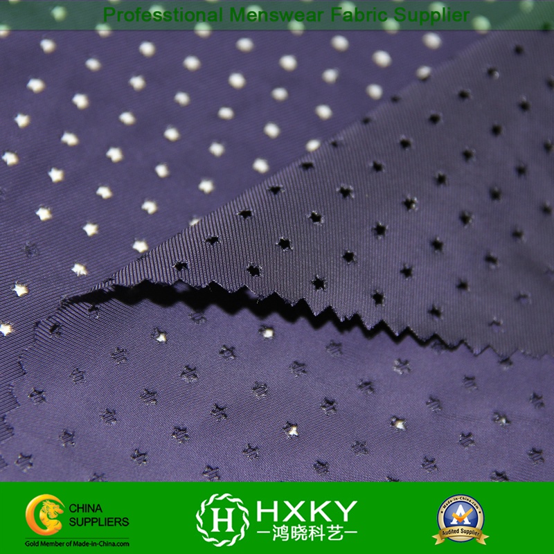 Star Design with Plain Dyed Perforated Polyester Fabric