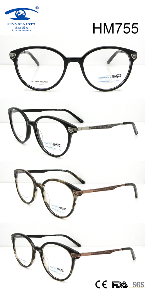 New Design Hot Sale Acetate Optical Glasses (HM755)