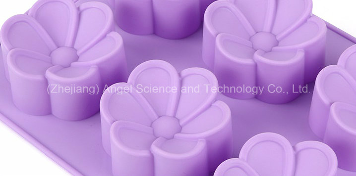 6 Flowers Silicone Chocolate Mold Cube Tray Baking Tool Sc34