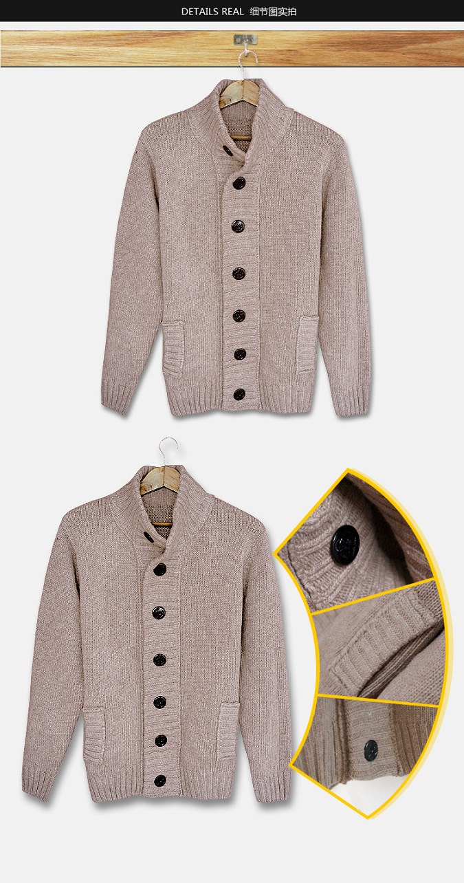 High Quality Winter Thick Stand Collar Ment's Sweater/Knitting Coat