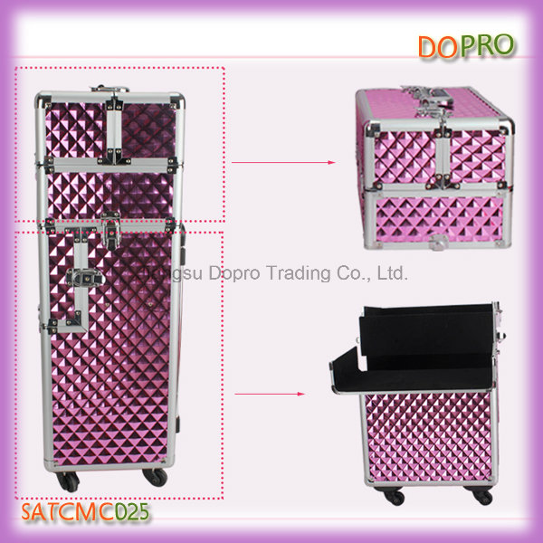 Fashion Outlook Aluminum Hair and Beauty Trolley Makeup Case (SATCMC025)