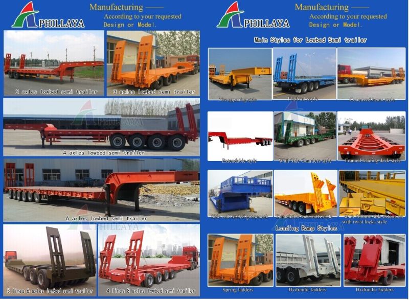 Good Quality 3 Axles 50 Tons Low Bed Trailer