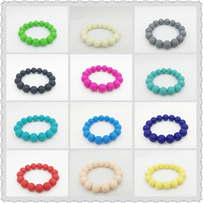 Candy Color Cute Eco Friendly Silicone Bead Bracelet