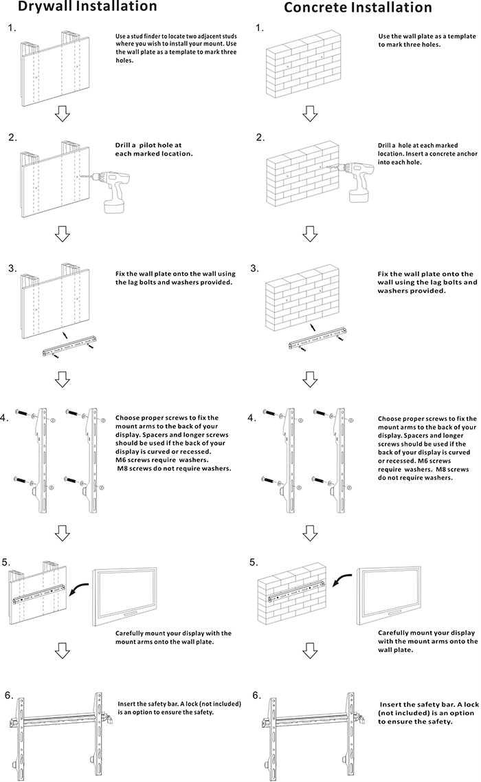 Wall Bracket Ultra Slim LED and LCD TV Mounts