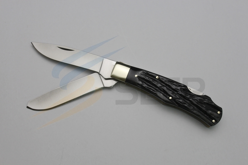 Ox Horn Handle Double Blades Knife (SE-0477)