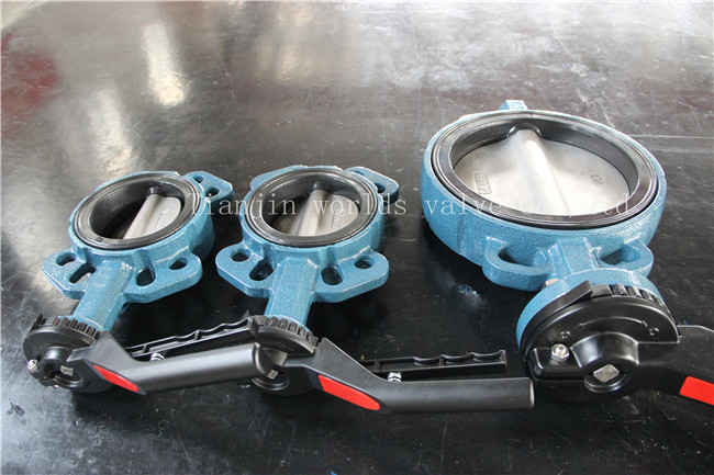 Aluminium Hand Lever Ductile Iron Wafer Butterfly Valve with Ce ISO Approved