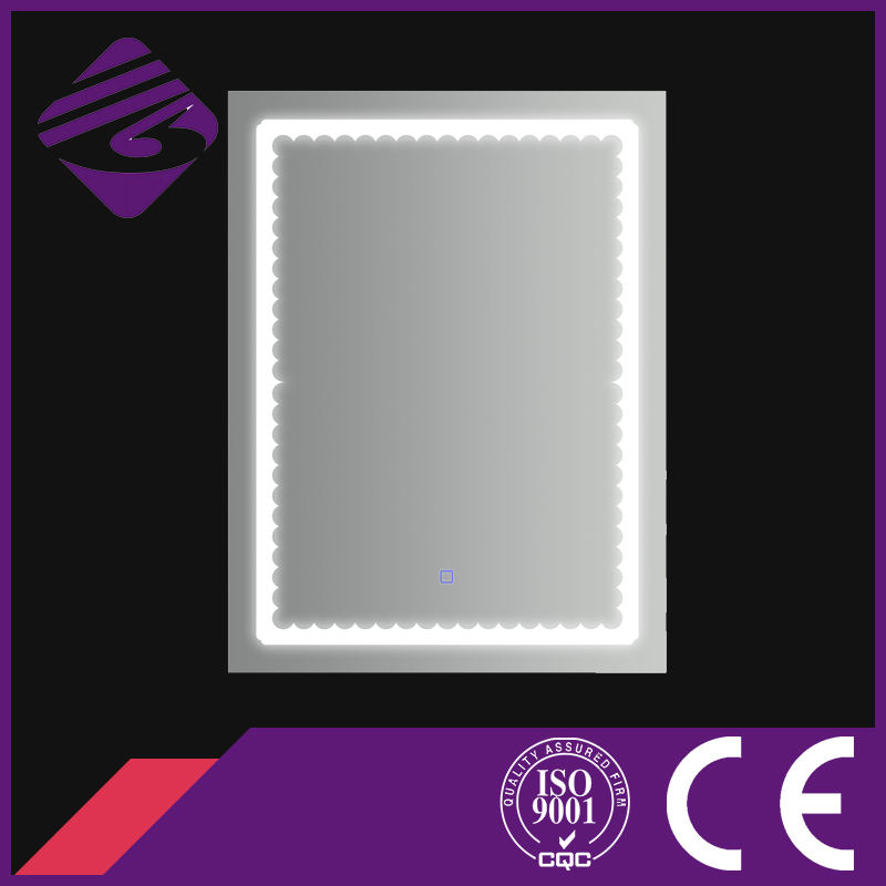 Jnh183 Decorative Rectangle Illuminating LED Bathroom Silver Mirror for Hotel