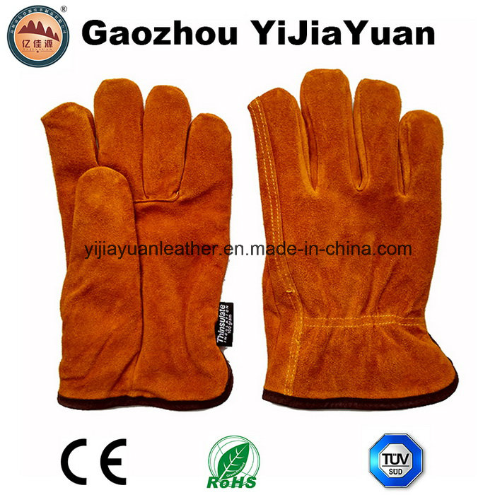Leather Safety Hand Protection Winter Warm Gloves for Driving