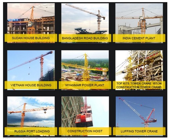 Construction Site Machines Luffing Jib Tower Crane