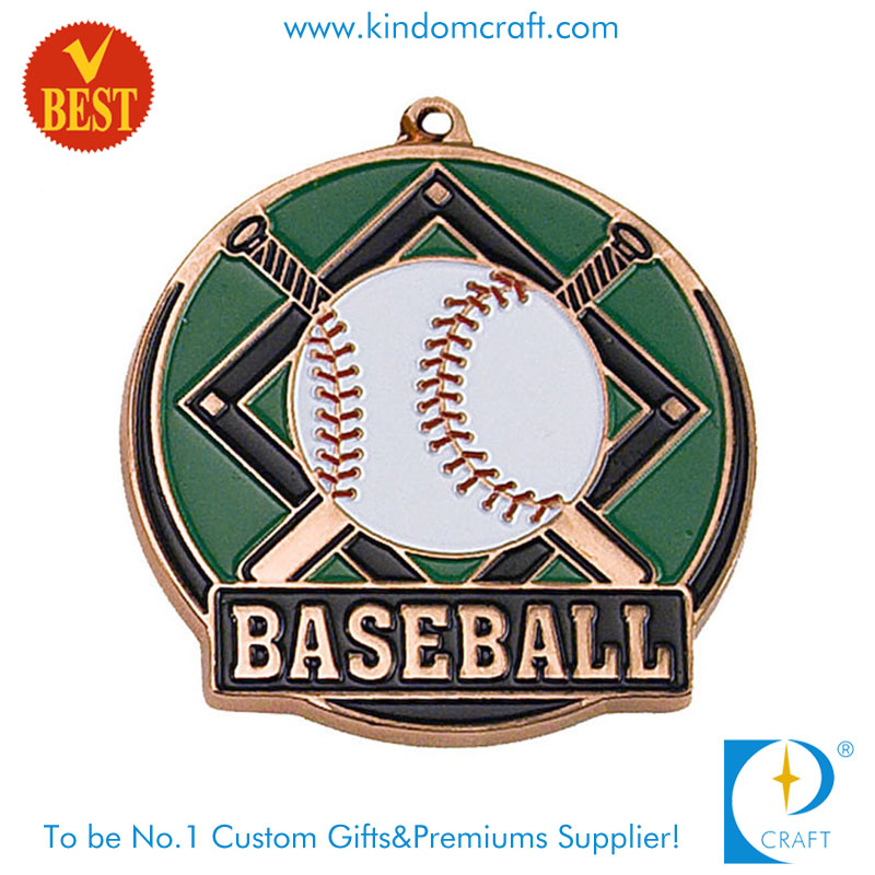 Professional Customized High Quality Ancient Gold Plating Baseball Medal with Soft Enamel