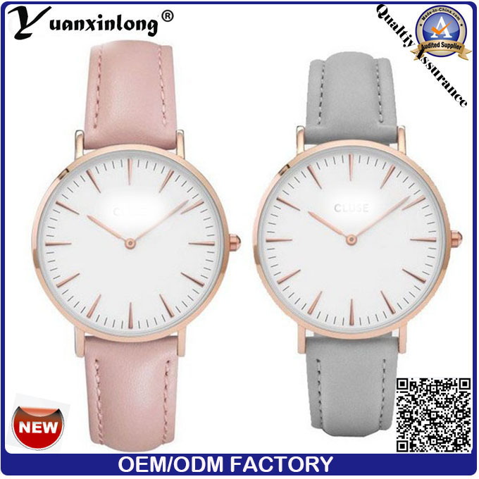 Yxl-582 2016 Hotsales Simple Fashion Girls Watch Custom Blank Face Ladies Watches with PVD Rose Gold