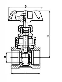 Brass Pump Gate Valve Without Handle Wheel (AV4031)