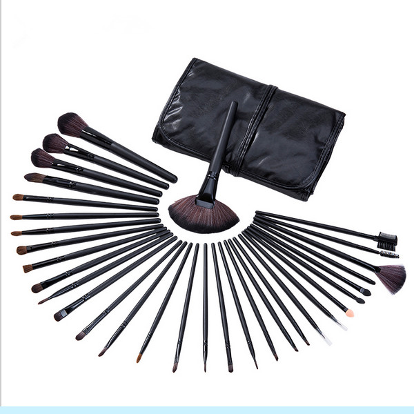 32PCS Professional Cosmetic Brush Set with Black PU Leather Bag