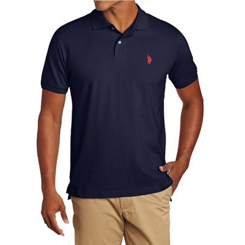 Men's Solid Polo Shirt with Small Logo