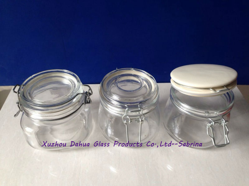 500ml Glass Jar Facial Mask Jar Gift Jar with Ceramic Clip Lid