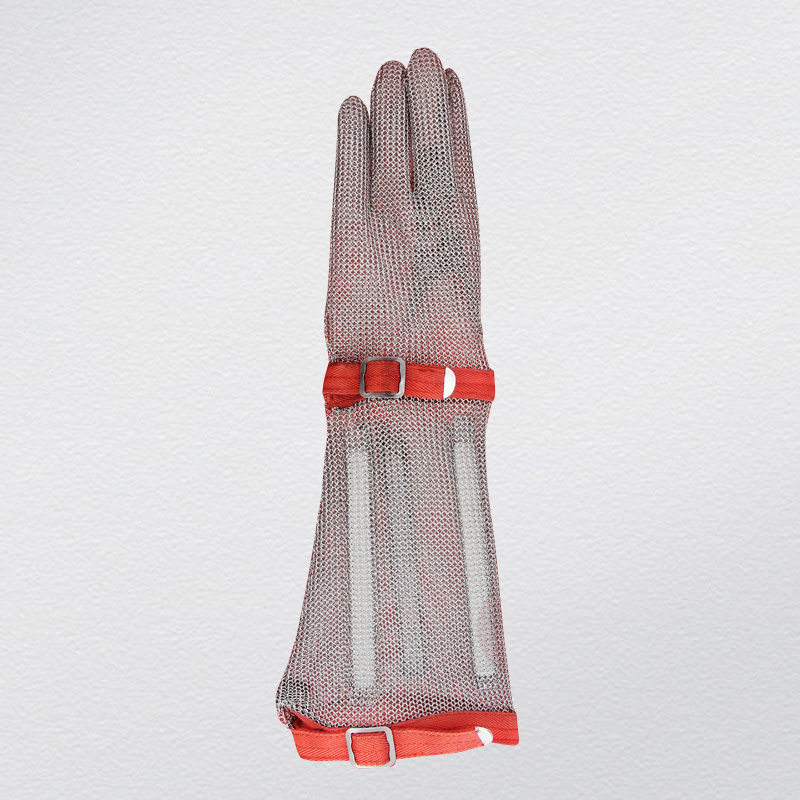 Long-Sleeve Chain Mail Protective Anti-Cut Glove-2375