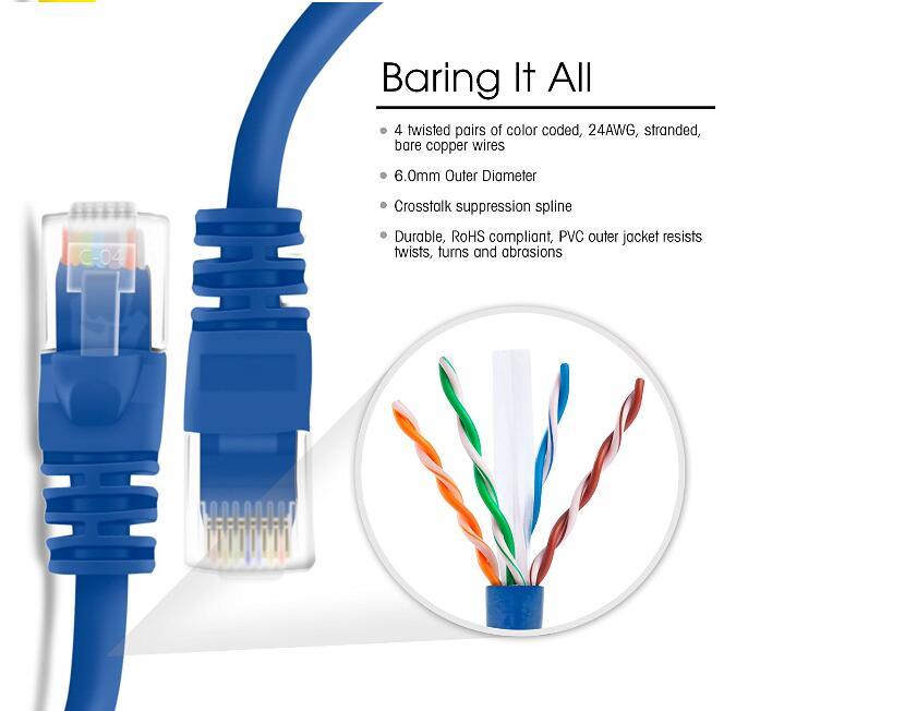 4pairs 24AWG Flat Patch Cord Network Cable