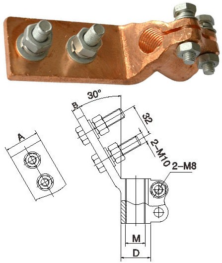 Sbj2 Type Copper Hold Pole Clamp (Double Holes)