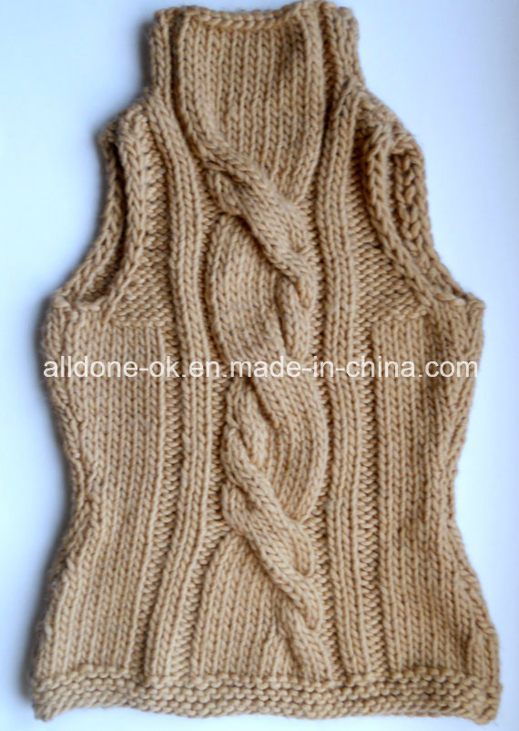 Hand Knit Women Winter Sweater Vest Handmade Knitted Wool Accessories