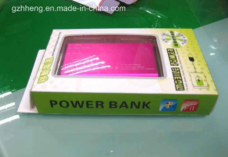 Plastic Mobile Power Bank Packaging Box with Clear Window (PVC folding box)