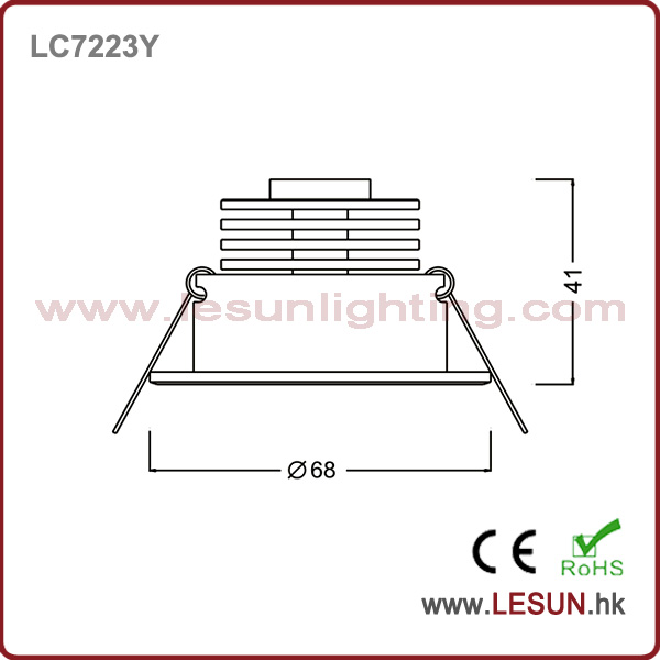 Recessed 3W LED Ceiling Cabinet Light LC7223y