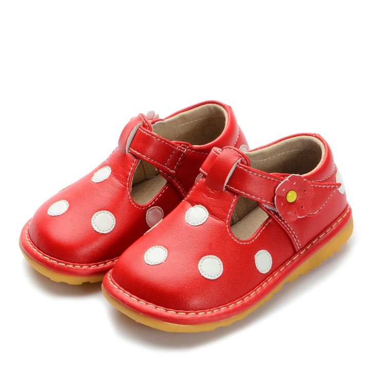 Baby Girl Squeaky Shoes Red with White Polka Dots Different Colors