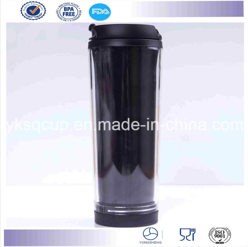 High Quality Double Wall Plastic Coffee Travel Mug with Paper Insert