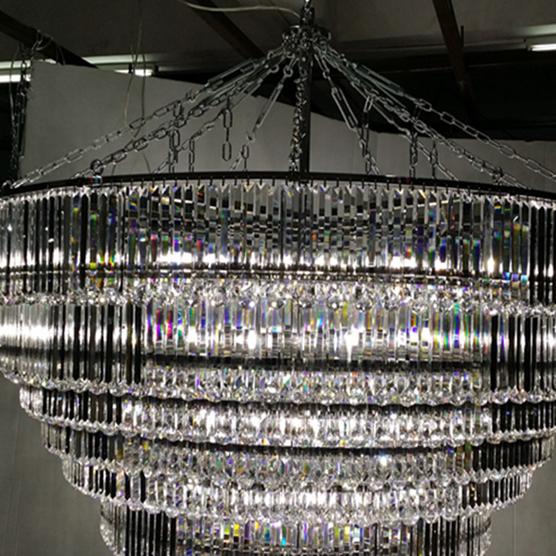 High Quality Hotel Lobby Multilevel Large LED Crystal Chandelier