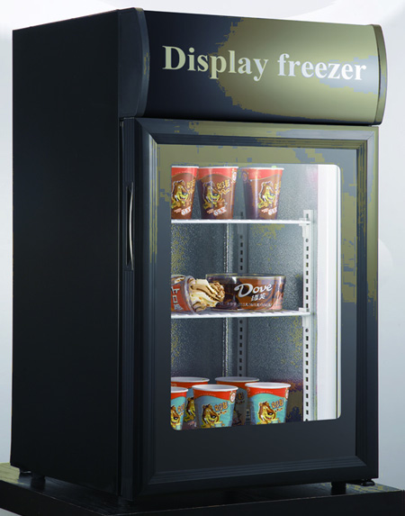 Glass Door Counter Top Display Freezer Mini Ice Cream Freezer