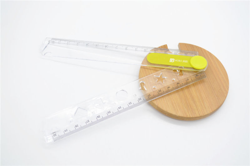 Cartoon Folding Plastic Ruler with Shape Sorter for Office Stationery