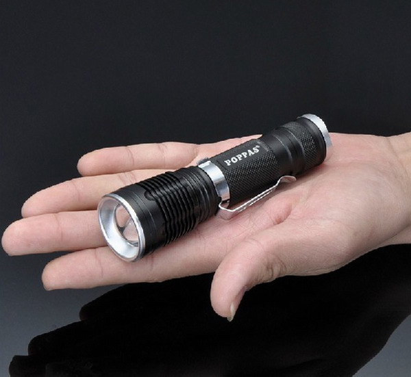 Poppas V8 Aluminum 1*18650 Lithium Battery 5modes Torch Mini LED Flash Light