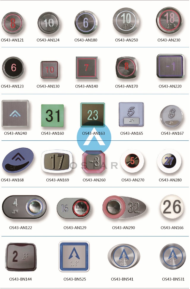 Square/ Round/ Oval Elevator Touch Push Button for Cop and Lop (OS43)