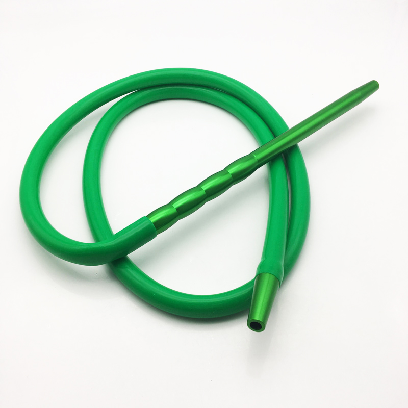 2m Green Silicone Shisha Hookah Hose with Metal Mouthpiece (ES-HH-016-2)