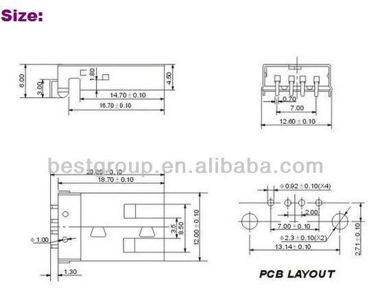 Micro Connector DIP Type USB Mini USB Receptacle USB Reverse Connector Auto Spare Part Mini USB Connector HDMI Cable Motorcycle Parts (FBELE)