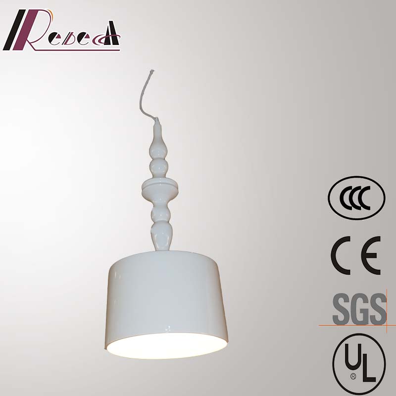 European Restaurant Decorative Glass Firbe Shiny White Resin Pendant Lamp