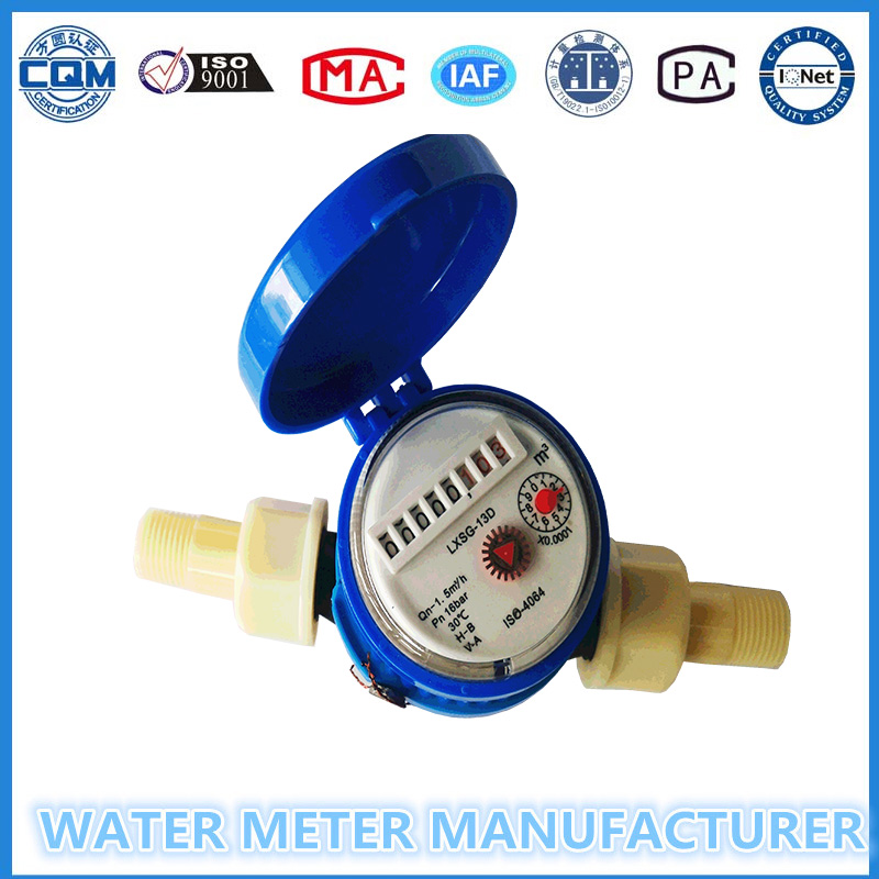 High Quality Nylon Single Jet Dry Type Water Meter (DN15-20mm)