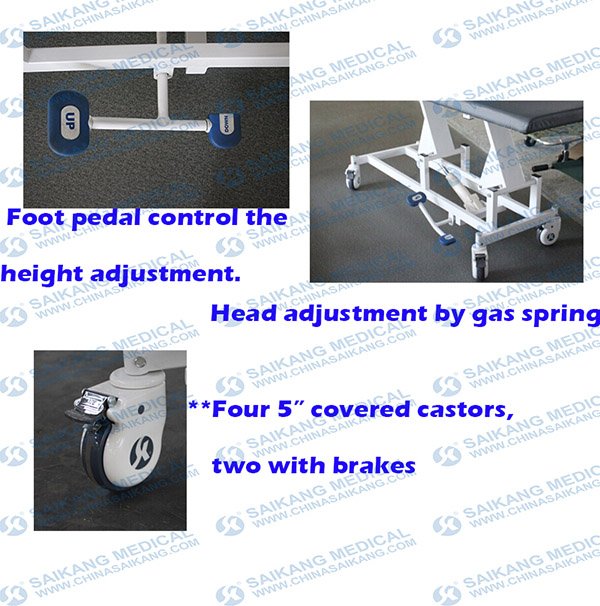 Head Adjustment Medical Examination Couch for Hospital Use