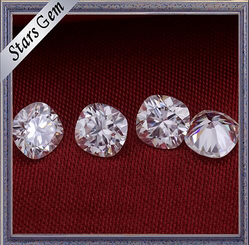 Wholesale Forever One Cushion Shape Diamond Cut Pure White Moissanite Stones for Ring