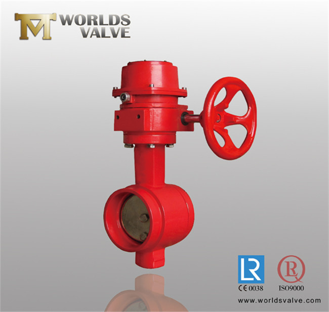 Red Colour Grooved Wafer Butterfly Valve