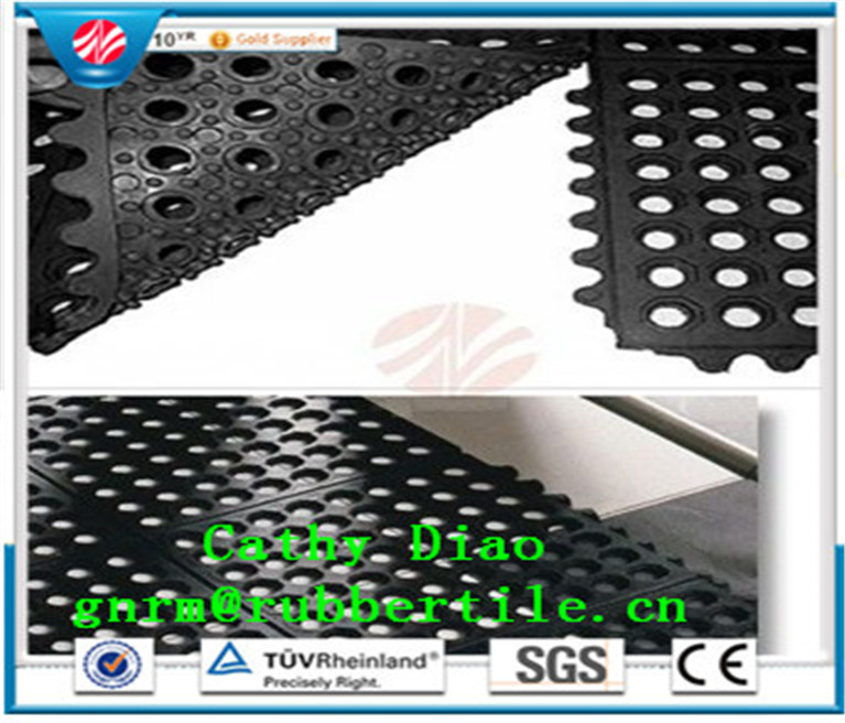 Soft Rubber Mat, Interlocking Rubber Mat, Kitchen Rubber Mat Drainage Rubber Mat