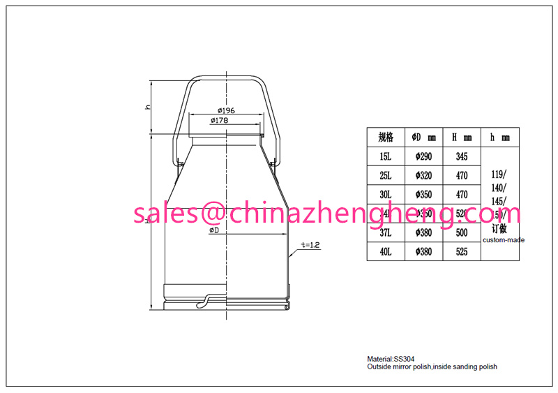 Stainless Steel Milk Bucket for Dairy