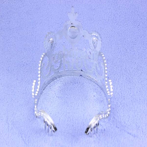 Silver Tiara Crown with Blue and Heart Jewel Hair Accessories